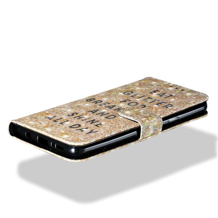 Pattern Printing Leather Wallet Stand Mobile Phone Cover for Samsung Galaxy S9 Plus - Glitter-3