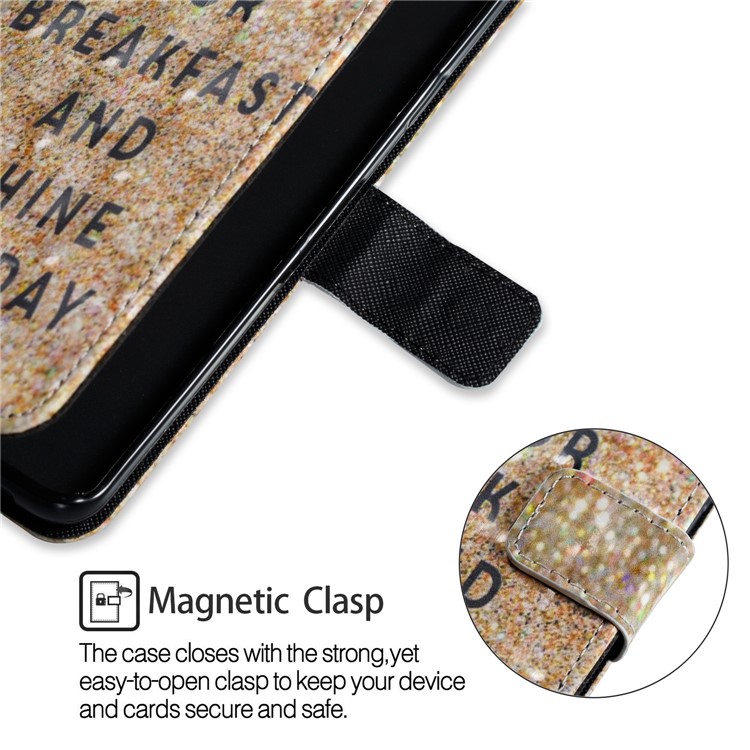 Pattern Printing Leather Wallet Stand Mobile Phone Cover for Samsung Galaxy S9 Plus - Glitter-6