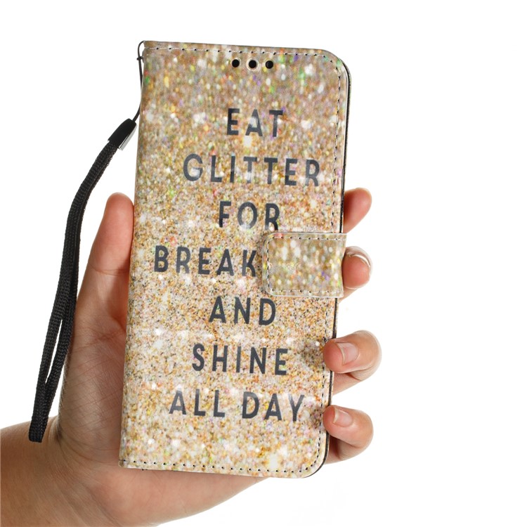 Pattern Printing Leather Wallet Stand Mobile Phone Cover for Samsung Galaxy S9 Plus - Glitter-7