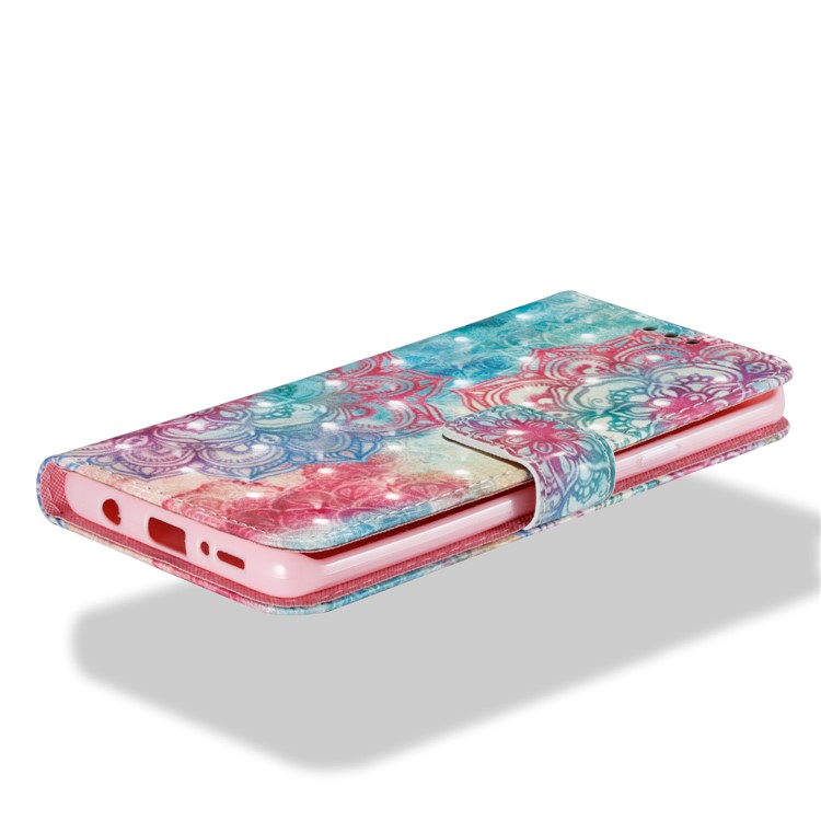 For Samsung Galaxy S9 Plus Pattern Printing Light Spot Decor Leather Wallet Stand Mobile Casing Cover - Henna Lotus-6