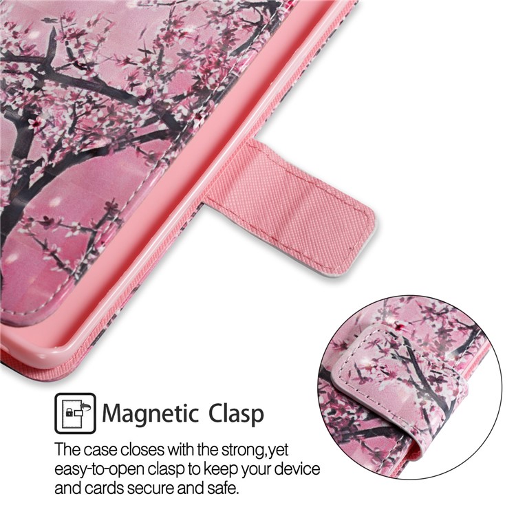 For Samsung Galaxy S9 Plus Pattern Printing Light Spot Decor Leather Wallet Stand Mobile Cover - Flower Tree-4