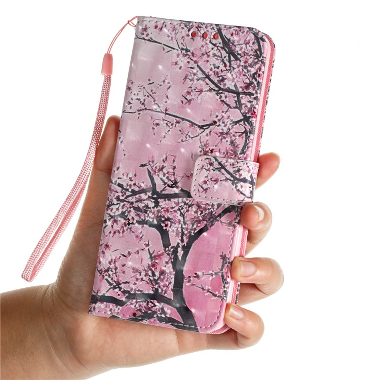 For Samsung Galaxy S9 Plus Pattern Printing Light Spot Decor Leather Wallet Stand Mobile Cover - Flower Tree-5