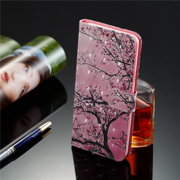 For Samsung Galaxy S9 Plus Pattern Printing Light Spot Decor Leather Wallet Stand Mobile Cover - Flower Tree-8
