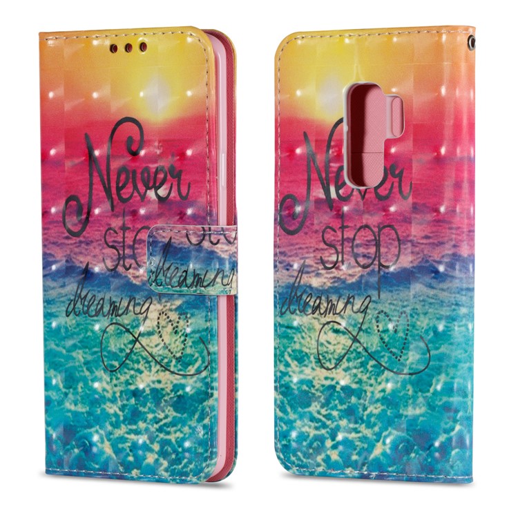 Pattern Printing Wallet Leather Stand Protection Case for Samsung Galaxy S9 Plus G965 - Sun and Sea-2