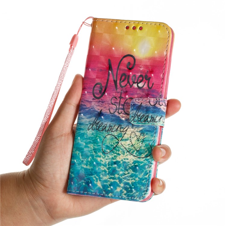 Pattern Printing Wallet Leather Stand Protection Case for Samsung Galaxy S9 Plus G965 - Sun and Sea-3