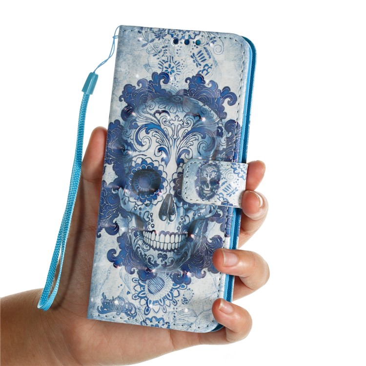 Pattern Printing Wallet Leather Stand Protection Shell for Samsung Galaxy S9 Plus G965 - Skull Pattern-6