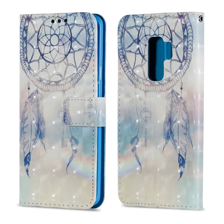 Pattern Printing Wallet Leather Stand Protection Casing for Samsung Galaxy S9 Plus - Grey Dream Catcher-2