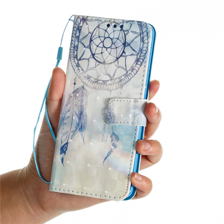 Pattern Printing Wallet Leather Stand Protection Casing for Samsung Galaxy S9 Plus - Grey Dream Catcher-7