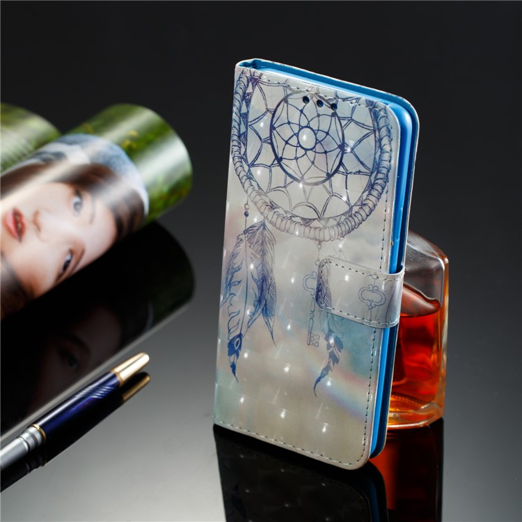 Pattern Printing Wallet Leather Stand Protection Casing for Samsung Galaxy S9 Plus - Grey Dream Catcher-8