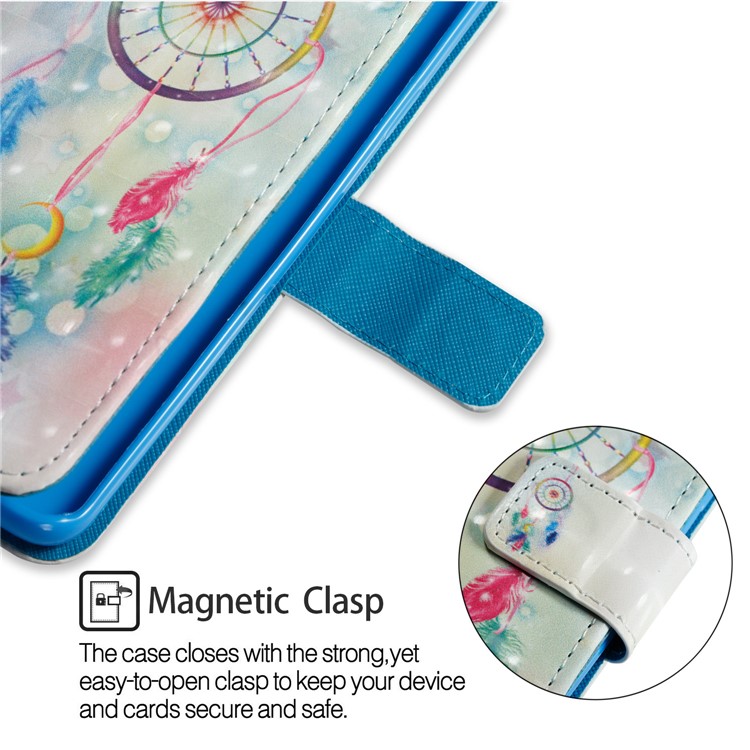 Pattern Printing Wallet Leather Stand Protection Casing Cover for Samsung Galaxy S9 Plus - Colorful Dream Catcher-6