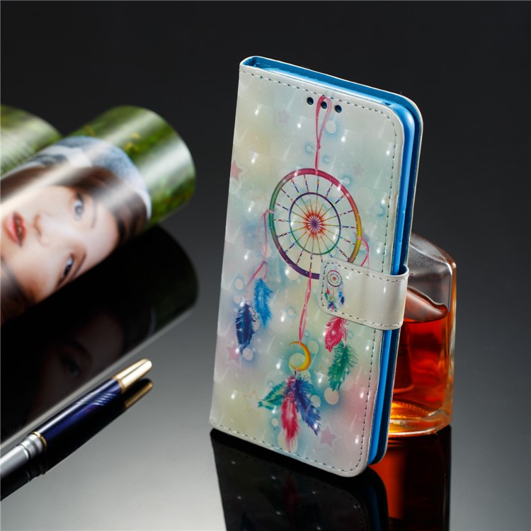 Pattern Printing Wallet Leather Stand Protection Casing Cover for Samsung Galaxy S9 Plus - Colorful Dream Catcher-8
