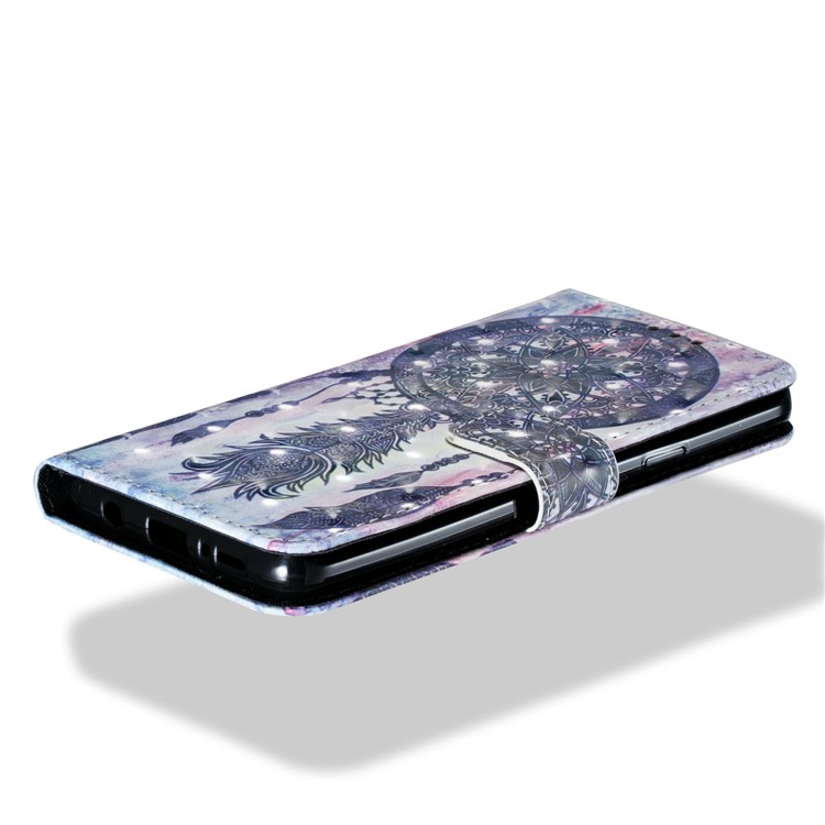 Pattern Printing Wallet Leather Stand Protection Mobile Cover for Samsung Galaxy S9 Plus - Dark Grey Dream Catcher-4