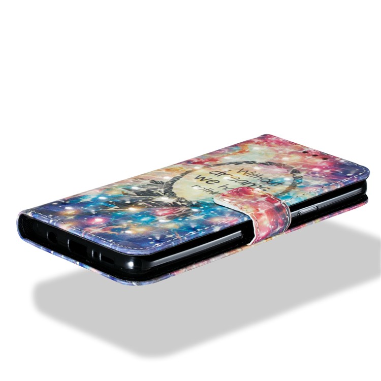 Pattern Printing Wallet Leather Stand Protection Cellphone Cover for Samsung Galaxy S9 Plus - Stars and Dream Catcher-3