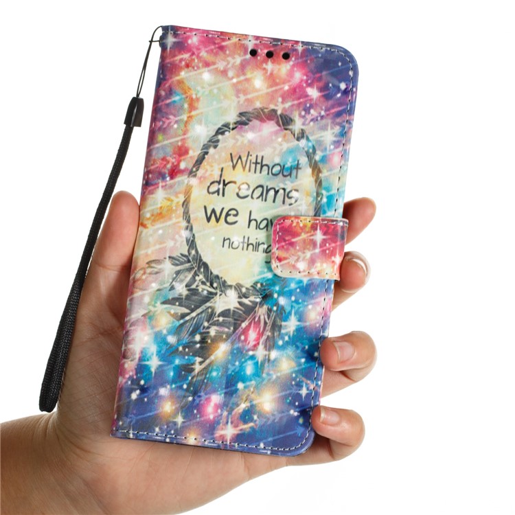 Pattern Printing Wallet Leather Stand Protection Cellphone Cover for Samsung Galaxy S9 Plus - Stars and Dream Catcher-6