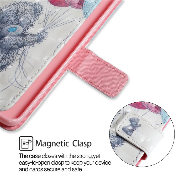 Pattern Printing Wallet Leather Stand Protection Case for Samsung Galaxy S9 Plus G965 - Panda Holding Balloons-5