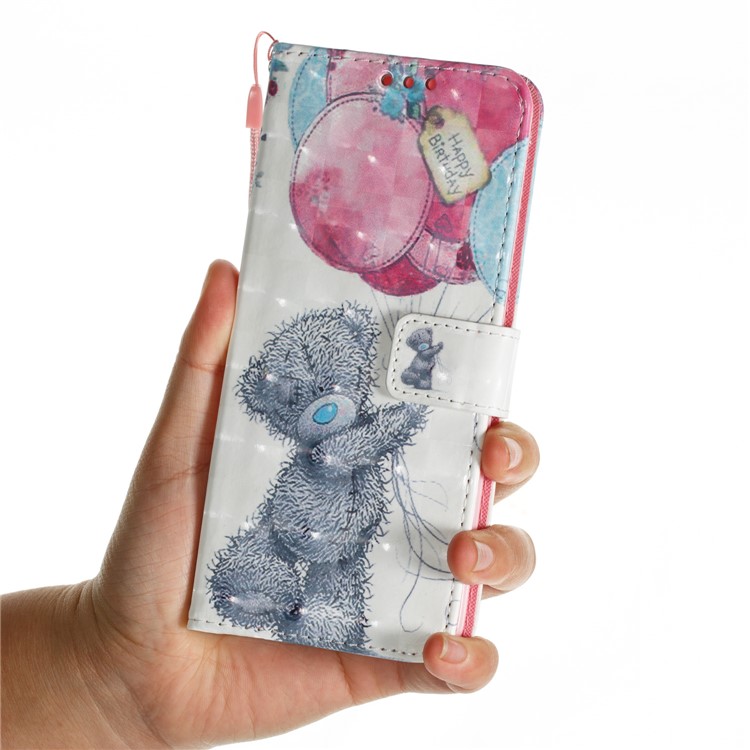 Pattern Printing Wallet Leather Stand Protection Case for Samsung Galaxy S9 Plus G965 - Panda Holding Balloons-6