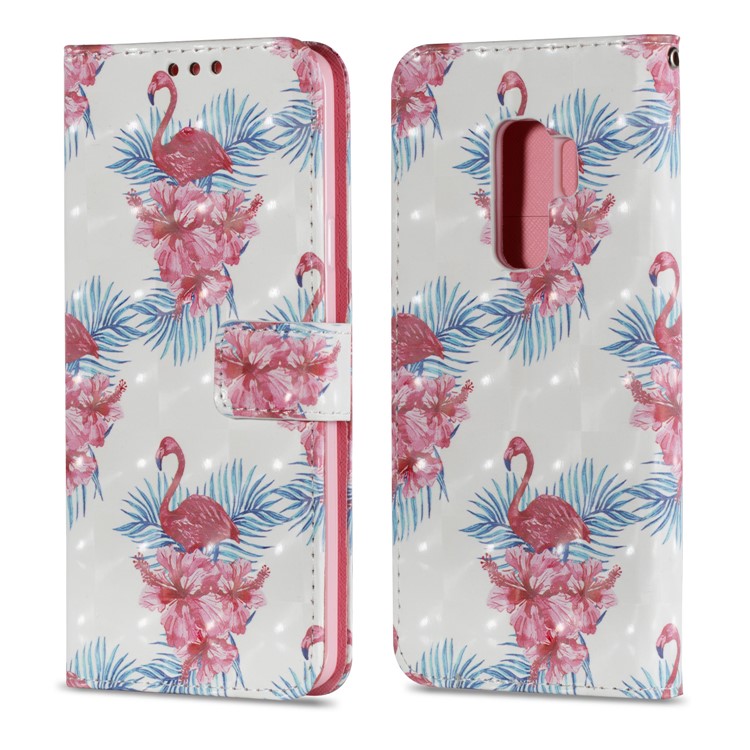 Pattern Printing Wallet Leather Stand Protection Cover for Samsung Galaxy S9 Plus G965 - Flamingo-2