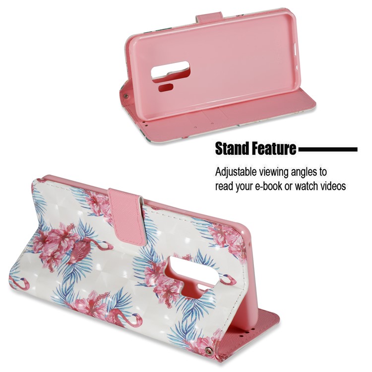Pattern Printing Wallet Leather Stand Protection Cover for Samsung Galaxy S9 Plus G965 - Flamingo-4