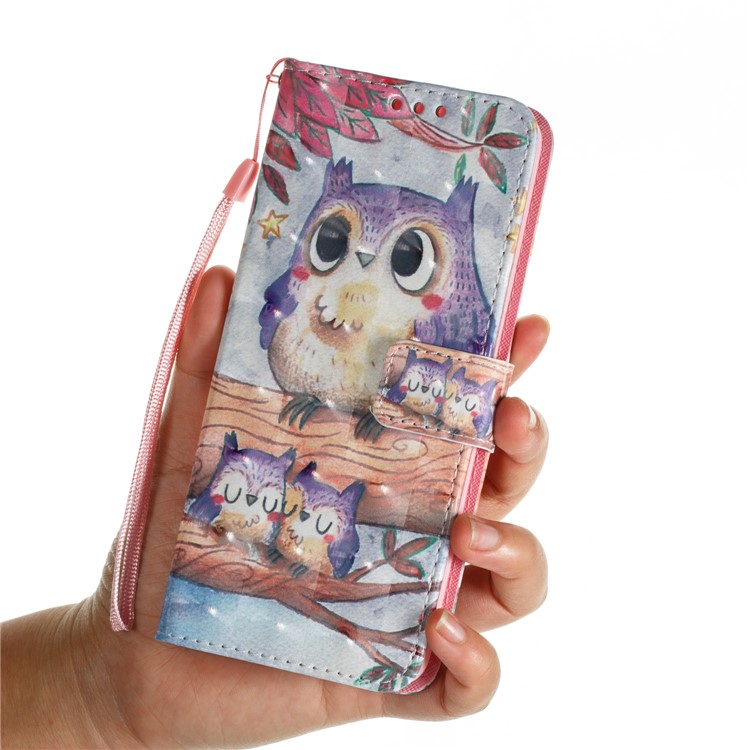 Pattern Printing Wallet Leather Stand Protection Casing Cover for Samsung Galaxy S9 Plus G965 - Owls on Branch-7