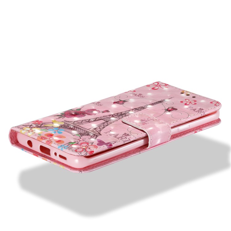 Pattern Printing Wallet Leather Stand Protection Shell for Samsung Galaxy S9 Plus - Effel Tower and Flower-3