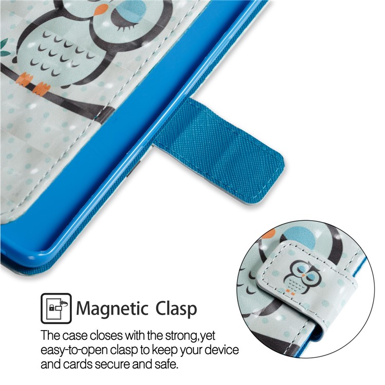 Pattern Printing Wallet Leather Stand Mobile Protection Shell for Samsung Galaxy S9 Plus G965 - Sleeping Owl-6