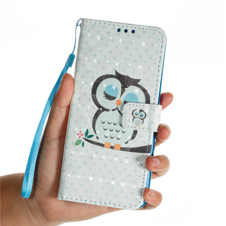 Pattern Printing Wallet Leather Stand Mobile Protection Shell for Samsung Galaxy S9 Plus G965 - Sleeping Owl-7