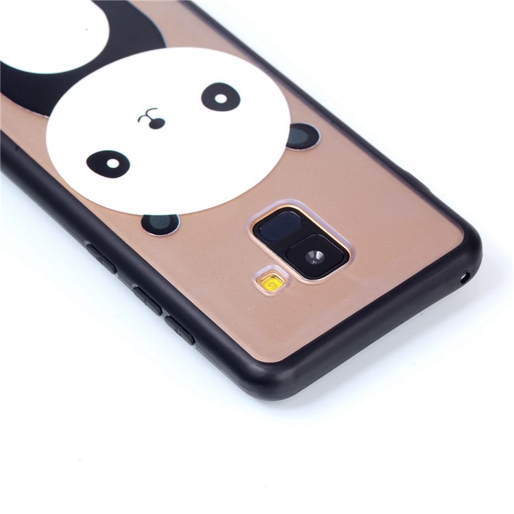 Rubberized Embossed Soft TPU + PC Combo Mobile Phone Case Cover for Samsung Galaxy A8 (2018) - Panda-6