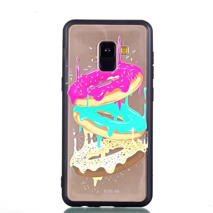 Rubberized Embossed Soft TPU + PC Combo Mobile Phone Shell for Samsung Galaxy A8 (2018) - Cookies-3