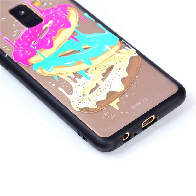 Rubberized Embossed Soft TPU + PC Combo Mobile Phone Shell for Samsung Galaxy A8 (2018) - Cookies-5