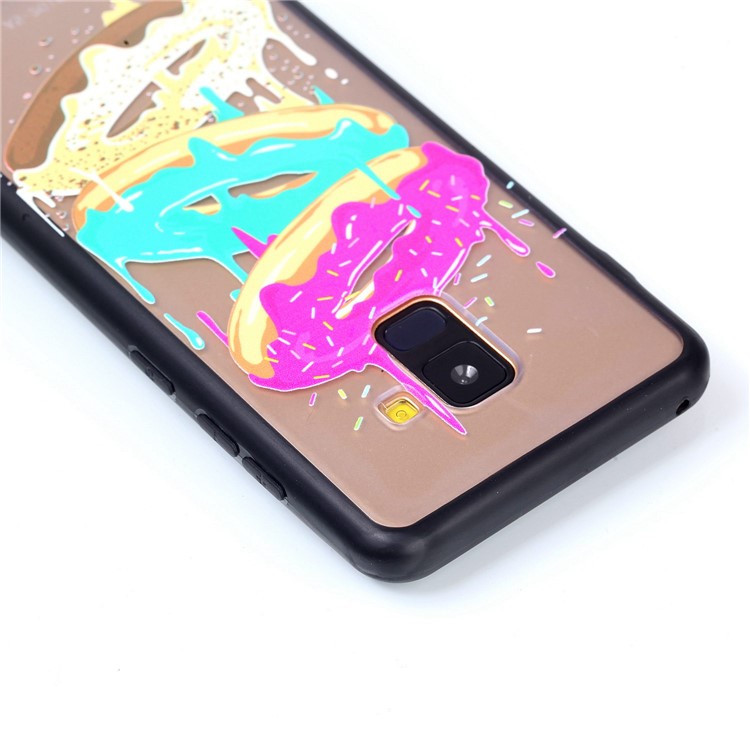 Rubberized Embossed Soft TPU + PC Combo Mobile Phone Shell for Samsung Galaxy A8 (2018) - Cookies-6