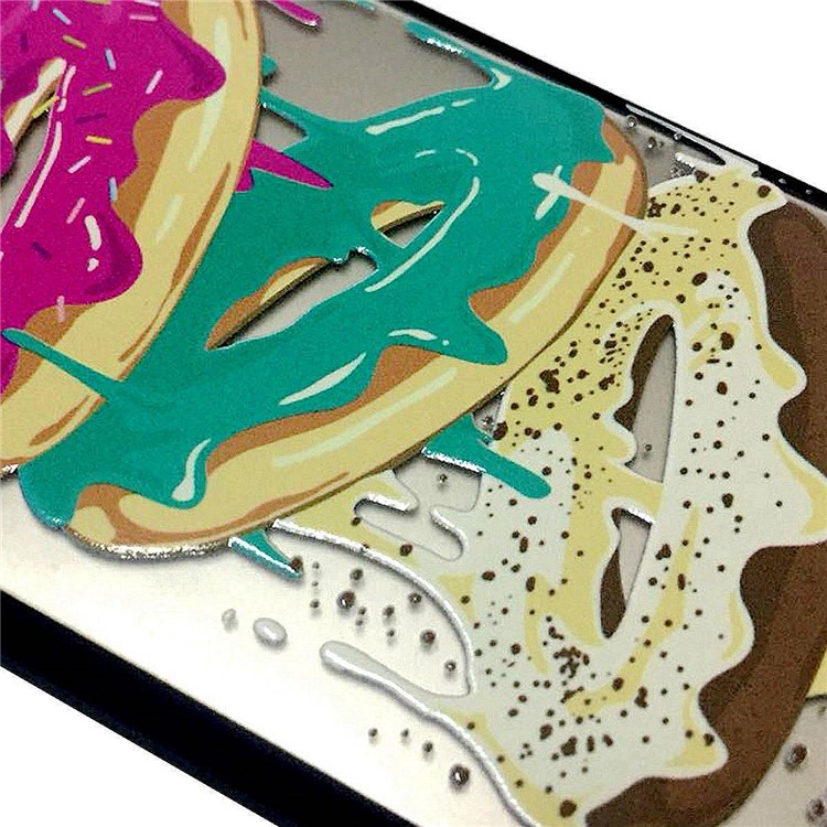 Rubberized Embossed Soft TPU + PC Combo Mobile Phone Shell for Samsung Galaxy A8 (2018) - Cookies-7