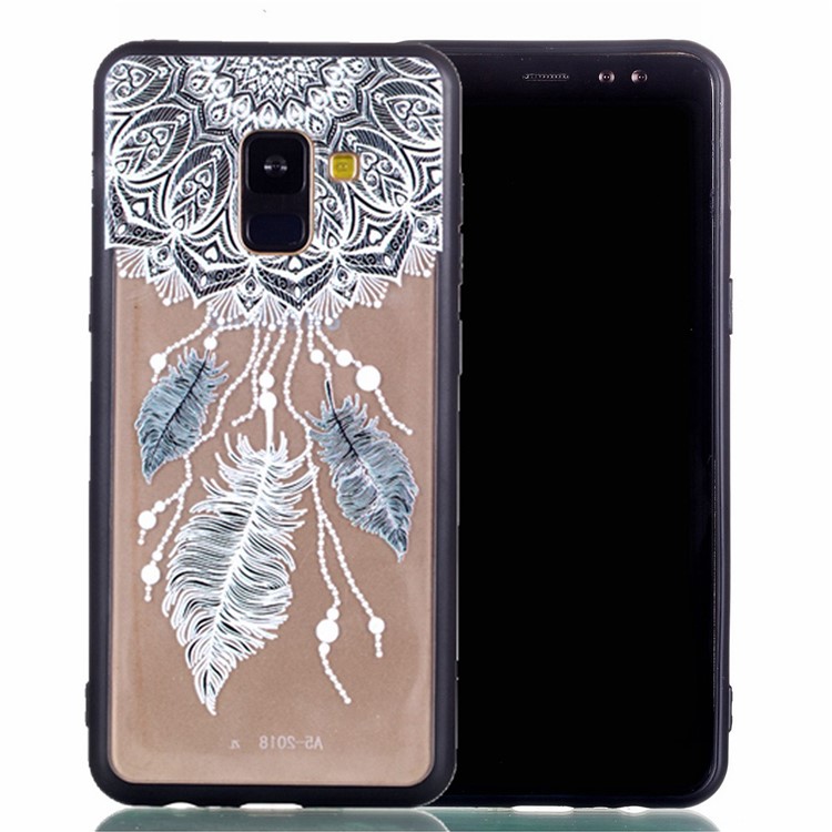 Rubberized Embossed Soft TPU + PC Combo Mobile Phone Accessory Cover for Samsung Galaxy A8 (2018) - Dream Catcher-2