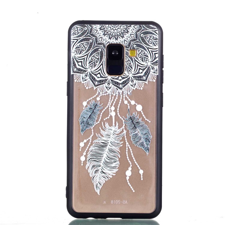 Rubberized Embossed Soft TPU + PC Combo Mobile Phone Accessory Cover for Samsung Galaxy A8 (2018) - Dream Catcher-3