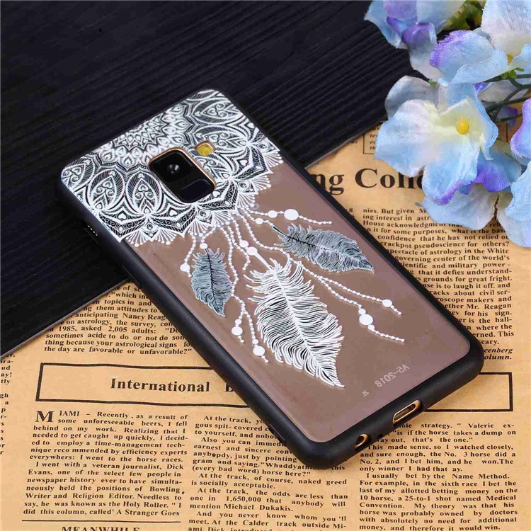 Rubberized Embossed Soft TPU + PC Combo Mobile Phone Accessory Cover for Samsung Galaxy A8 (2018) - Dream Catcher-4