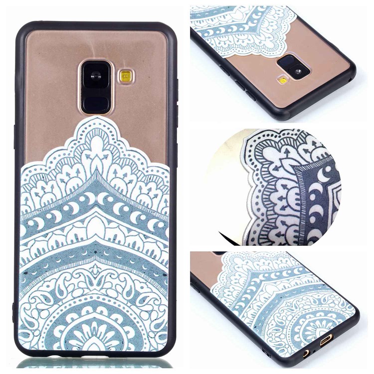 

Rubberized Embossed Soft TPU + PC Combo Phone Cover Shell for Samsung Galaxy A8 (2018) - Mandala