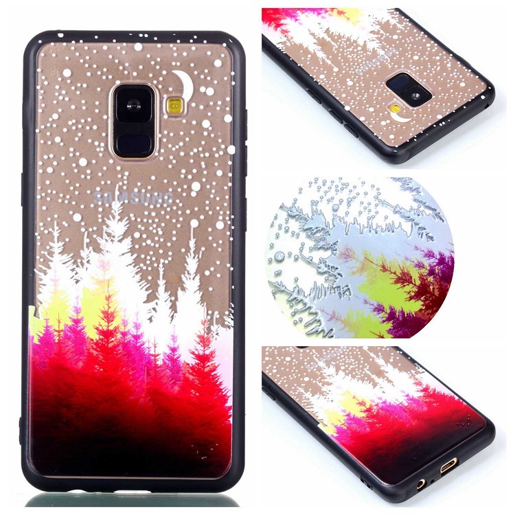 

Embossment Pattern Rubberized PC + TPU Hybrid Case for Samsung Galaxy A8+ (2018) - Trees