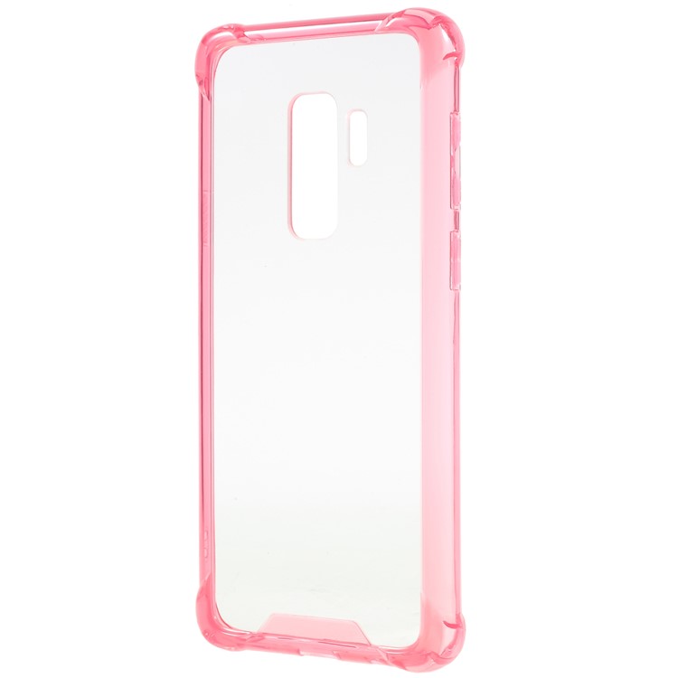 Drop-Proof Clear Acrylic Back + TPU Edge Hybrid Back Shell for Samsung Galaxy S9 Plus G965 - Rose-2