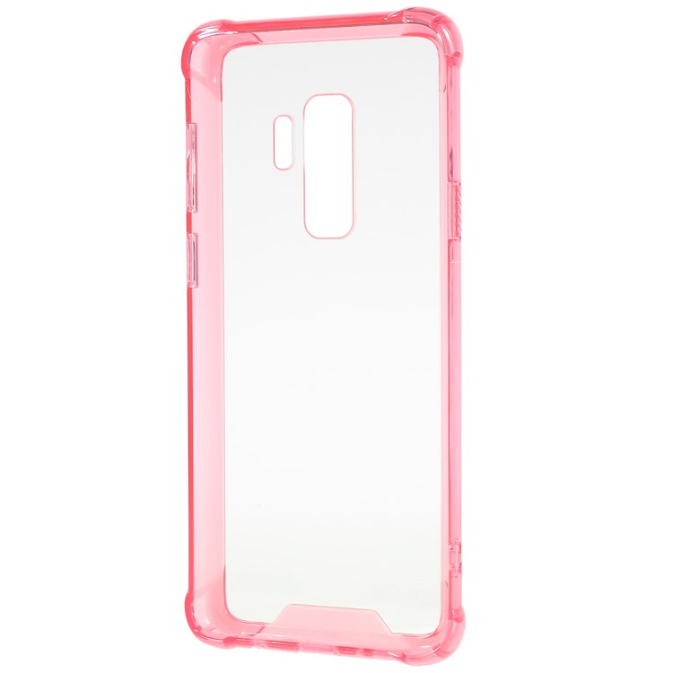 Drop-Proof Clear Acrylic Back + TPU Edge Hybrid Back Shell for Samsung Galaxy S9 Plus G965 - Rose-3