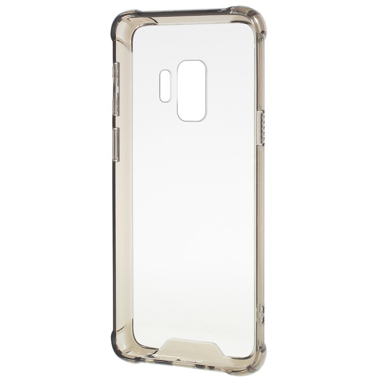 Drop-Proof Clear Acrylic Back + TPU Edge Hybrid Case for Samsung Galaxy S9 G960 - Grey-3