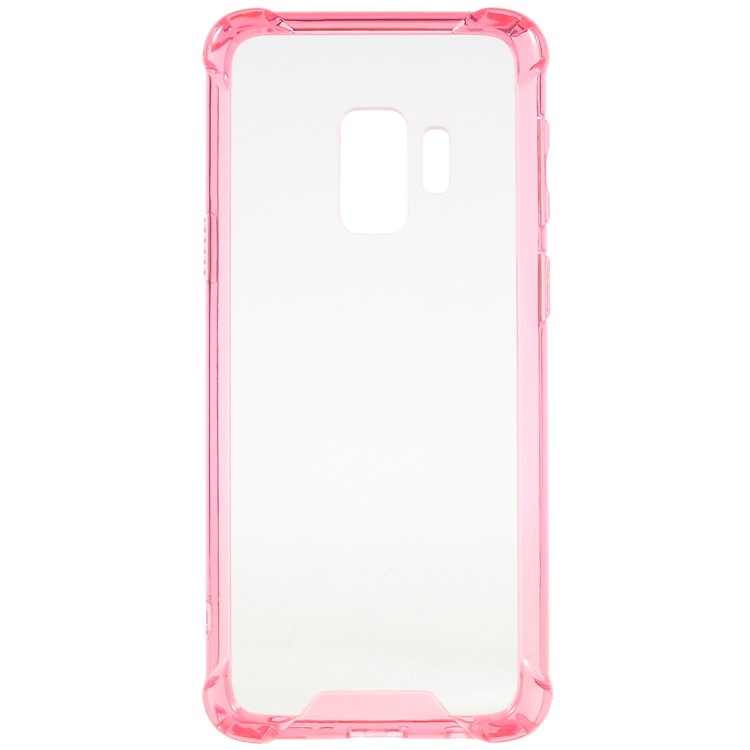 Drop-Proof Clear Acrylic Back + TPU Edge Hybrid Cover for Samsung Galaxy S9 G960 - Rose-1