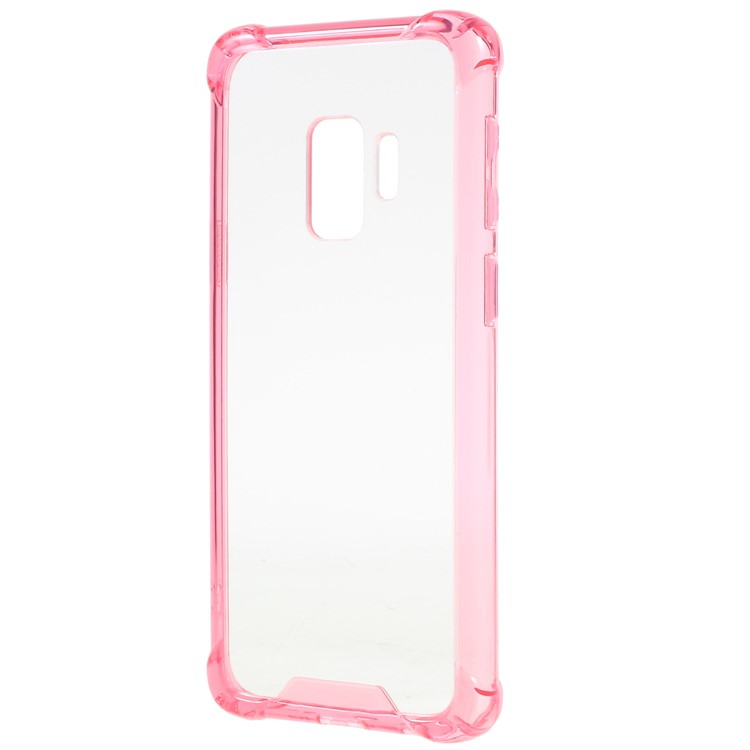 Drop-Proof Clear Acrylic Back + TPU Edge Hybrid Cover for Samsung Galaxy S9 G960 - Rose-2