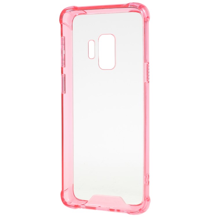Drop-Proof Clear Acrylic Back + TPU Edge Hybrid Cover for Samsung Galaxy S9 G960 - Rose-3