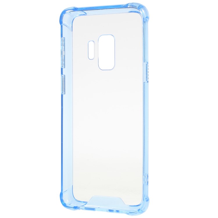 Drop-Proof Clear Acrylic Back + TPU Edge Combo Phone Cover for Samsung Galaxy S9 - Blue-3