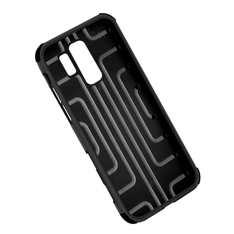 Vertical Flip PU Leather Coated Card Holder PC TPU Hybrid Phone Case for Samsung Galaxy S9 Plus - Black-11