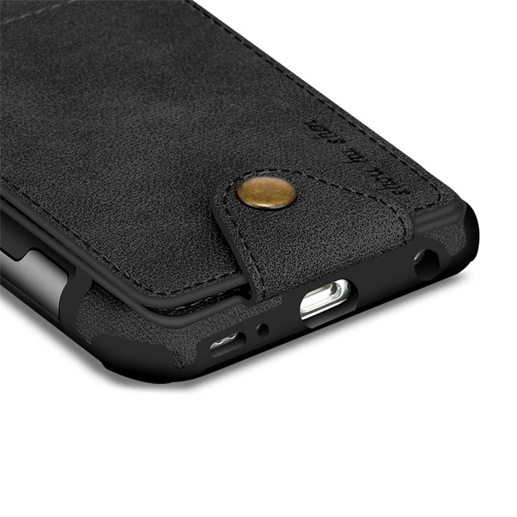 Vertical Flip PU Leather Coated Card Holder PC TPU Hybrid Phone Case for Samsung Galaxy S9 Plus - Black-13