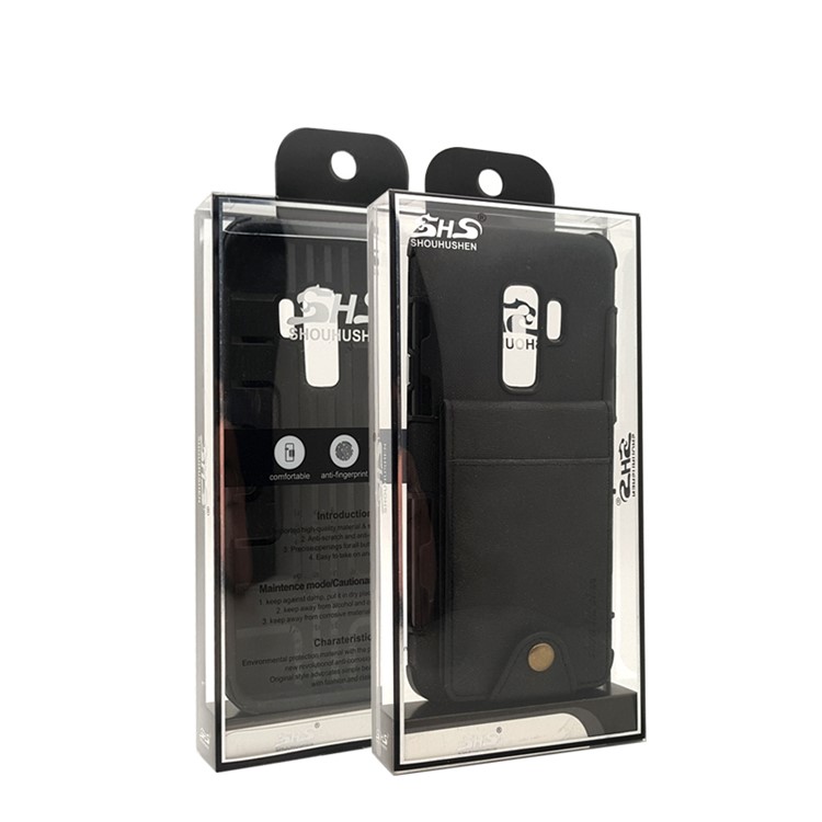 Vertical Flip PU Leather Coated Card Holder PC TPU Hybrid Phone Case for Samsung Galaxy S9 Plus - Black-16