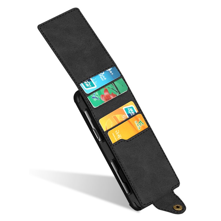 Vertical Flip PU Leather Coated Card Holder PC TPU Hybrid Phone Case for Samsung Galaxy S9 Plus - Black-7