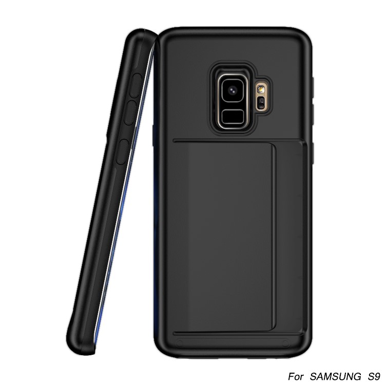 Card Holder PC + TPU Hybrid Case for Samsung Galaxy S9 - Black-4