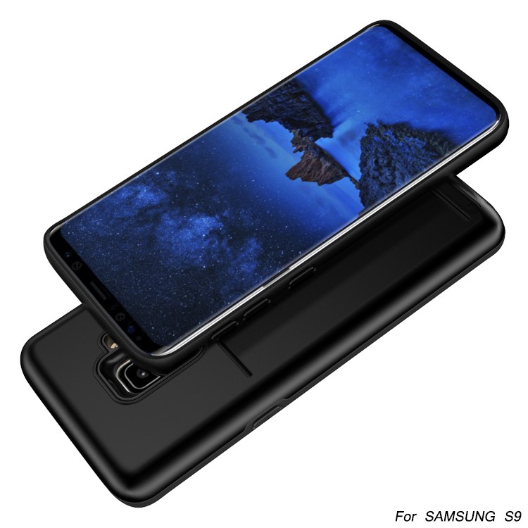 Card Holder PC + TPU Hybrid Case for Samsung Galaxy S9 - Black-5
