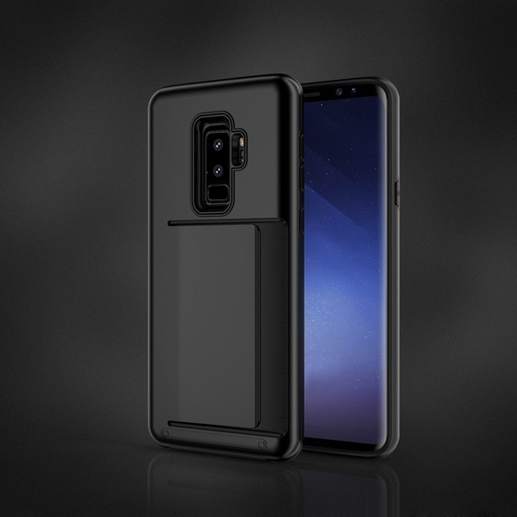 Card Holder PC + TPU Hybrid Case for Samsung Galaxy S9+ - Black-1